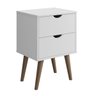 Mesa de Cabeceira Madri 2g Pés Palitos Prado - Branco - 5
