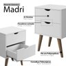 Mesa de Cabeceira Madri 2g Pés Palitos Prado - Branco - 3