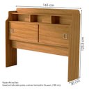 Ver imagem 3 de Cabeceira Queen 2 Portas 165 Cm Mdf Jessica Nature Off Decmade