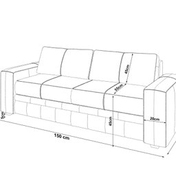 Sofá 2 Lugares 150cm Couro Legítimo Dakota - 3