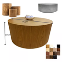 Ver imagem 2 de Mesa de Centro Cone Redonda Cilíndrica 80 Cm Base Madeira Freijó Tampo Freijó Linn Design Decor