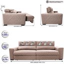 Ver imagem 2 de Sofá Retrátil e Reclinável 2,75m Molas Ensacadas Cama inBox Silver Style Thermo Gel Linho Bege