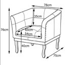 Ver imagem 3 de Poltrona Estofada Madeira Maciça Noah Couro Legítimo