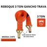 CINTA REBOQUE 4X4 OFF ROAD 50MM GANCHO TRAVA 3 TON CANVAS BRASIL REBOQUE GANCHO TRAVA 2 Metros Laran - 2