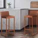 Ver imagem 2 de Kit 4 Banquetas Altas Luxo Dani com Encosto Base Bronze:marrom
