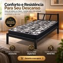 Ver imagem 5 de Cama de Solteiro Helena Metal com Colchão Safira D20 Dupla Face:Preto/Estampado