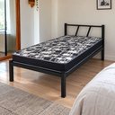 Ver imagem 2 de Cama de Solteiro Helena Metal com Colchão Safira D20 Dupla Face:Preto/Estampado