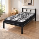 Ver imagem 4 de Cama de Solteiro Helena Metal com Colchão Safira D20 Dupla Face:Preto/Estampado