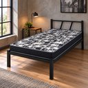 Ver imagem 1 de Cama de Solteiro Helena Metal com Colchão Safira D20 Dupla Face:Preto/Estampado