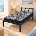 Ver imagem 3 de Cama de Solteiro Helena Metal com Colchão Safira D20 Dupla Face:Preto/Estampado
