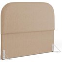 Ver imagem 2 de Cabeceira Cama Box Queen 160cm Lanna com Puff Recamier Doha W01 Linho Bege Escuro - Lyam Decor