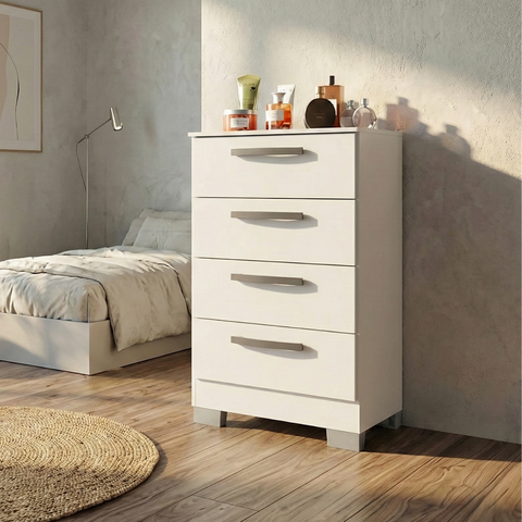 Cômoda Organizadora para Roupas com 4 Gavetas - Branco