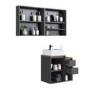 Ver imagem 2 de Conjunto para Banheiro Modulado 120cm com 3 Peças Gabinete Suspenso com Cuba Bahamas