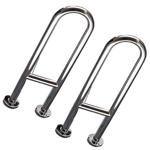 Barra de Apoio em U 45cm Kit 2 Uni Banheiro Box Seguranca Idoso Cadeirante Gestante Lavabo Casa de R