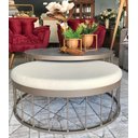 Ver imagem 4 de Mesa Centro Raio P Estofado Champagne/Linho Bege Casa Cristallo