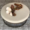 Ver imagem 3 de Mesa Centro Raio P Estofado Champagne/Linho Bege Casa Cristallo