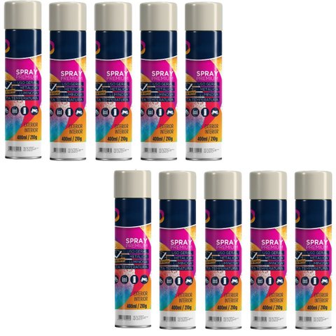 Tinta Spray 400ml Branco Fosco Uso Geral em Aço Ferro Gesso Cerâmica Couro | Universo | Kit 10 Un