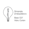 Lâmpada Filamento Vetro D160 Corten 4W E27 Bivolt Romalux - 2