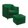 Poltrona Alya com Puff Quasar Suede Verde Aradecor - 1