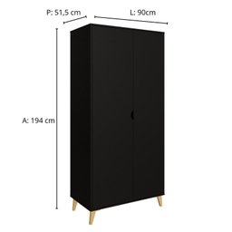 Guarda-roupa 2 Portas com Cabide Puma - 4 Guarda-roupa 2 Portas com Cabide Puma - 4