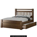 Ver imagem 4 de Cama Casal 140cm 2 Gavetas Madeira Maciça Orlex Castanho B11 - Mpozenato