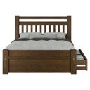 Ver imagem 1 de Cama Casal 140cm 2 Gavetas Madeira Maciça Orlex Castanho B11 - Mpozenato