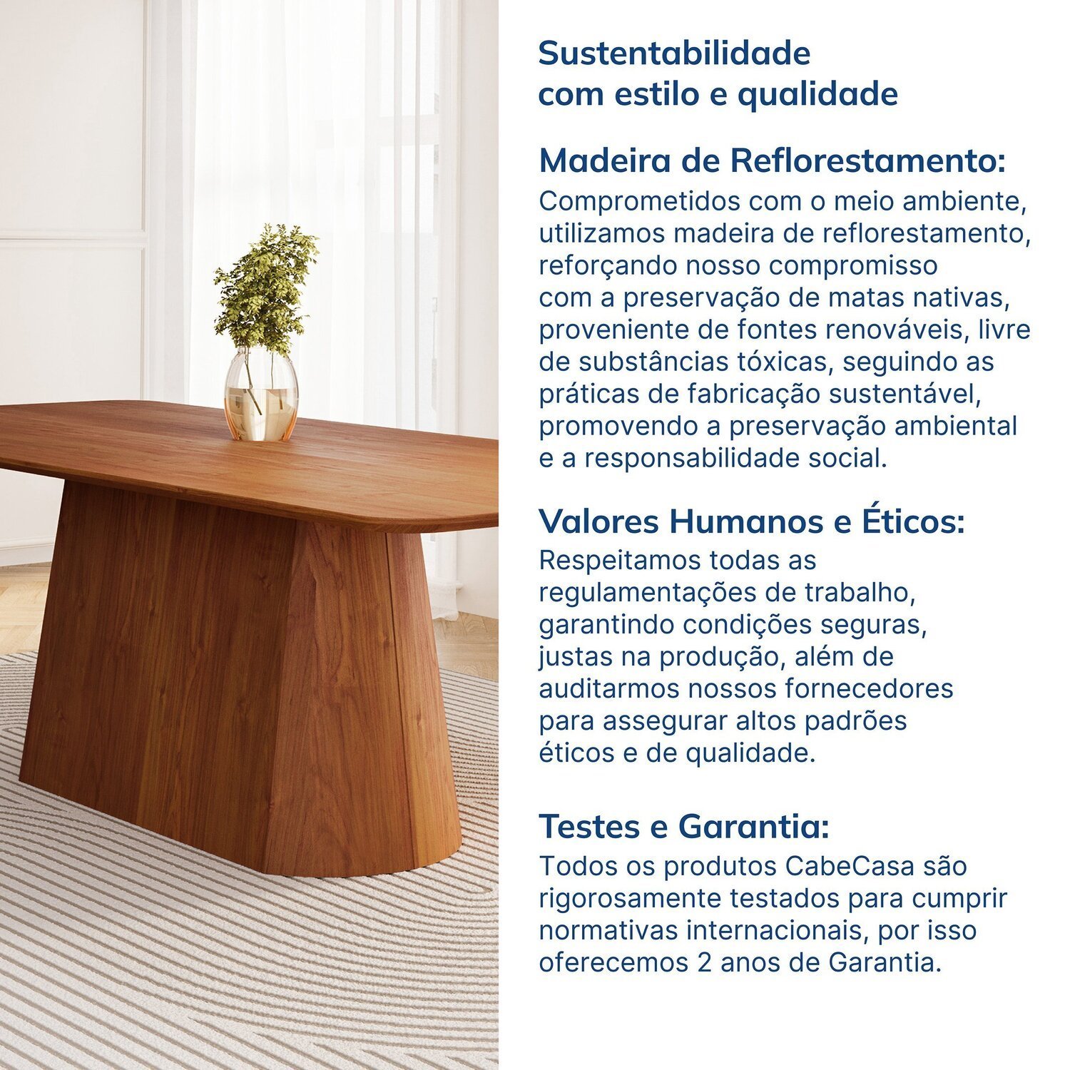 Mesa de Jantar Retangular 210cm Baobá CabeCasa MadeiraMadeira - 9