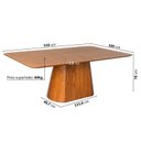 Ver imagem 2 de Mesa de Jantar Retangular 210cm Baobá CabeCasa MadeiraOriginals Marrom/Cinamomo Canela