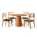 Ver imagem 3 de Conjunto Sala de Jantar Mesa Cone Amadeirada 120cm + 4 Cadeiras Ava