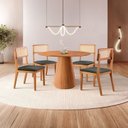 Ver imagem 1 de Conjunto Sala de Jantar Mesa Cone Amadeirada 120cm + 4 Cadeiras Ava