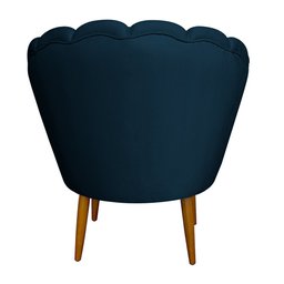 Kit 2 Poltronas Decorativa Sala de Estar Pétala Veludo Azul Marinho - Montanaris Decor Md Montanaris - 4