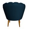 Kit 2 Poltronas Decorativa Sala de Estar Pétala Veludo Azul Marinho - Montanaris Decor Md Montanaris - 4