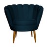 Kit 2 Poltronas Decorativa Sala de Estar Pétala Veludo Azul Marinho - Montanaris Decor Md Montanaris - 2