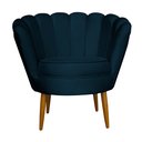 Ver imagem 2 de Kit 2 Poltronas Decorativa Sala de Estar Pétala Veludo Azul Marinho - Montanaris Decor Md Montanaris