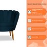 Kit 2 Poltronas Decorativa Sala de Estar Pétala Veludo Azul Marinho - Montanaris Decor Md Montanaris - 6