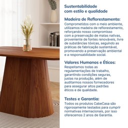 Mesa de Jantar Retangular 140cm Baobá CabeCasa MadeiraMadeira - 9