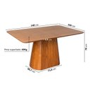 Ver imagem 2 de Mesa de Jantar Retangular 140cm Baobá CabeCasa MadeiraOriginals Marrom/Cinamomo Canela