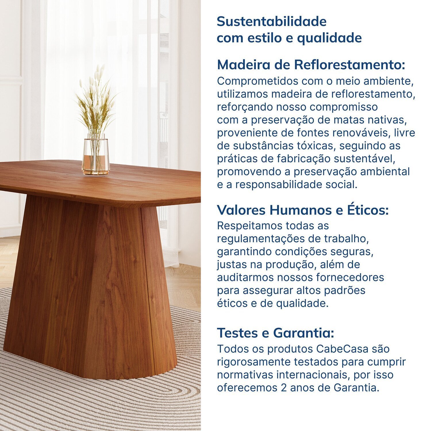 Mesa de Jantar Retangular 160cm Baobá CabeCasa MadeiraMadeira - 9