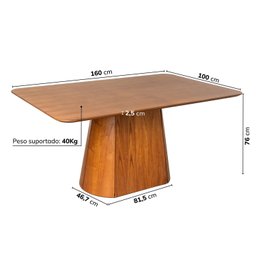 Mesa de Jantar Retangular 160cm Baobá CabeCasa MadeiraMadeira - 2