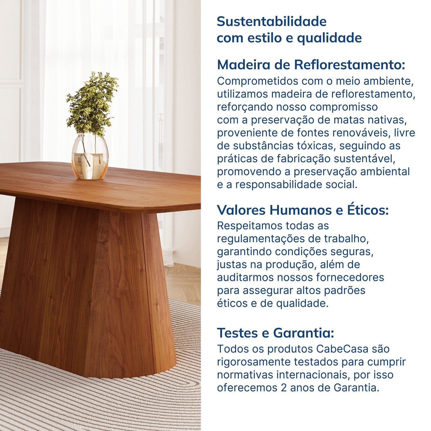 Mesa de Jantar Retangular 180cm Baobá CabeCasa MadeiraMadeira - 9