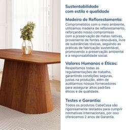Mesa de Jantar Retangular 180cm Baobá CabeCasa MadeiraMadeira - 9