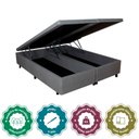 Ver imagem 7 de Cama Baú Queen em Courino 158cm X198cm Madeira em Eucalipto