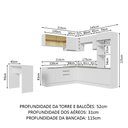 Ver imagem 4 de Armário de Cozinha Completa de Canto 504cm Branco Glamy Madesa 01