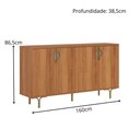 Ver imagem 4 de Buffet Lukaliam Móveis Aparador 4 Portas Marsala 1.60m Pés de Ferro Jequitiba