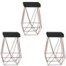 Kit 3 Puffs Luci cor bronze assento preto-GatMagazine GAT MAGAZINE - 1