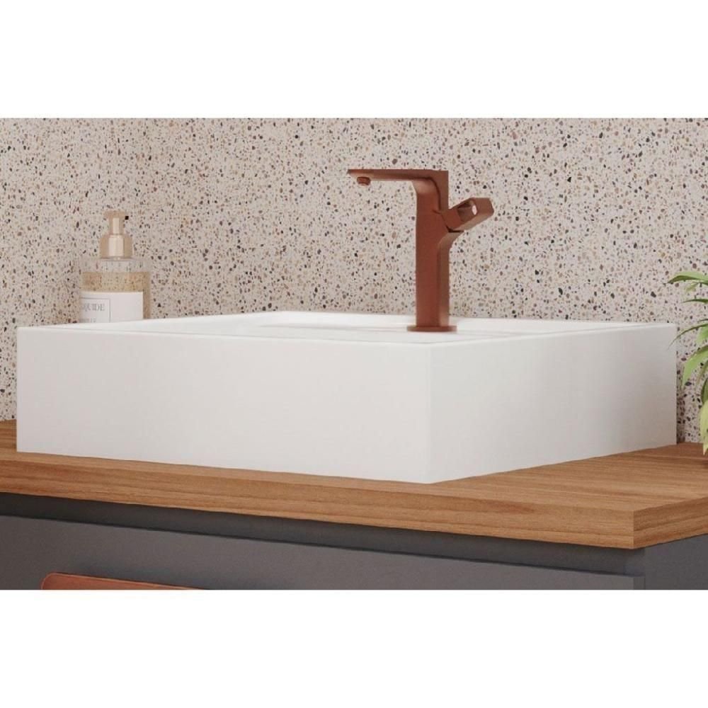 Bancada de Banheiro Balcão Duna 1 Porta C- Cuba 80cm Cappuccino-freijo - Mgm - 7