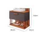 Ver imagem 2 de Bancada de Banheiro Balcão Duna 1 Porta C- Cuba 80cm Cappuccino-freijo - Mgm