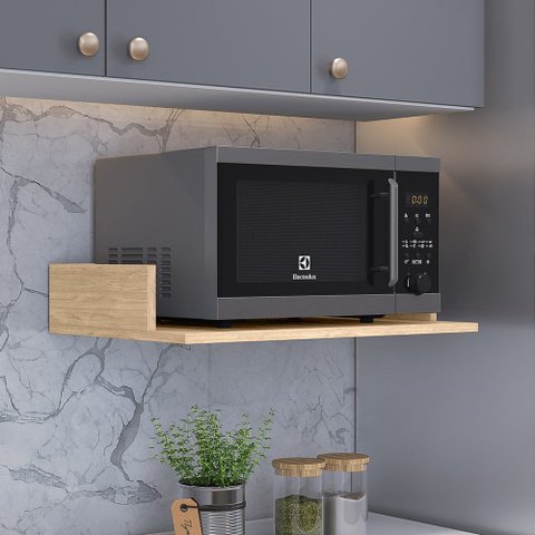 Suporte Suspenso para Micro-Ondas Forno 60x40 cm Class L03 Amadeirado - Lyam Lyam Decor