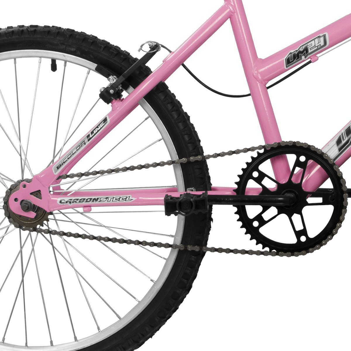 Bicicleta Feminina Aro 24 Ultra Bikes Bicolor - Sem Marcha Rosa Bebe - 2