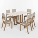 Ver imagem 2 de Conjunto Sala Jantar Canto Reto 6 Cadeiras Kelly Espresso Móveis